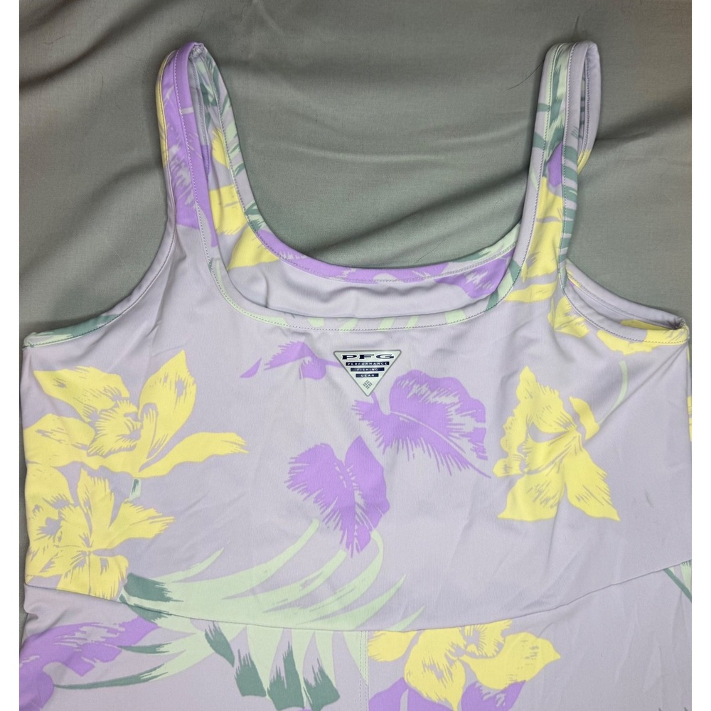 Columbia PFG Freezer III Dress Womens Medium Lavender Floral Stretch Gorpcore - Picture 6 of 10
